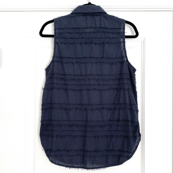 Splendid Sleeveless Navy Button Down - S - Picture 2 of 5